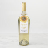 黄素朴色ひまわり。田舎結婚式 ボトルネックタグ (ボトル)