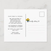 黄素朴色フローラドア引っ越しました移動 案内ポストカード (裏面)