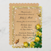 黄素朴色フローラバタフライリハーサルディナー 招待状 (正面/裏面)
