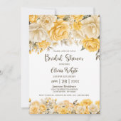 黄素朴色フローラブライダルシャワー 招待状 (正面)