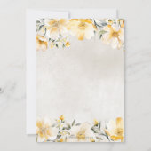 黄素朴色フローラ茶パーティーブライダルシャワー 招待状 (裏面)