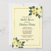 黄素朴色フローラ金ゴールドブライダルシャワー 招待状 (正面)
