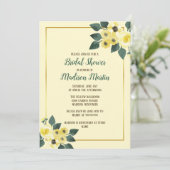 黄素朴色フローラ金ゴールドブライダルシャワー 招待状 (スタンド正面)