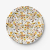 黄素朴色野花パーティー ペーパープレート (正面)