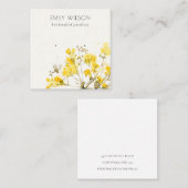 黄素朴色野草植物耳鳴りディスプレイ スクエア名刺 (正面/裏面)