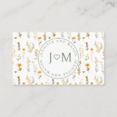 黄素朴野花結婚座席表 プレイスカード (裏面)