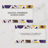 黄紫色の花柄 名刺 (正面/裏面)