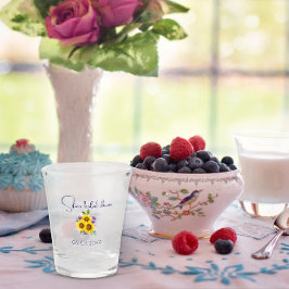 黄紫色の野花ひまわり水色 ショットグラス