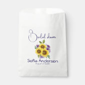 黄紫色の野花ひまわり水色 フェイバーバッグ (正面)