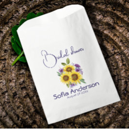 黄紫色の野花ひまわり水色 フェイバーバッグ