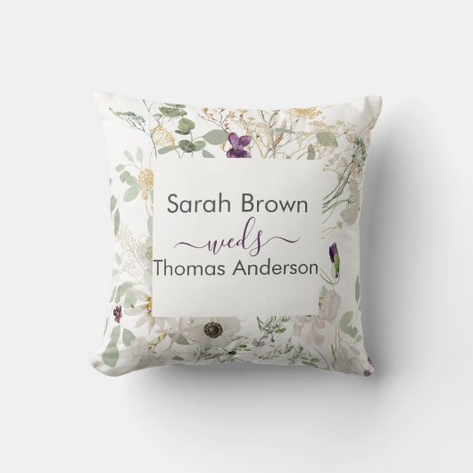 黄結婚カラフル色と紫 クッション (正面)