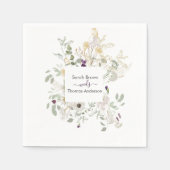 黄結婚カラフル色と紫 スタンダードカクテルナプキン (正面)