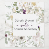 黄結婚カラフル色と紫 ワインラベル (シングルラベル)