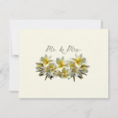 黄結婚プルメリア夫妻空白の ノートカード (正面)
