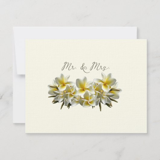 黄結婚プルメリア夫妻空白の ノートカード (正面)