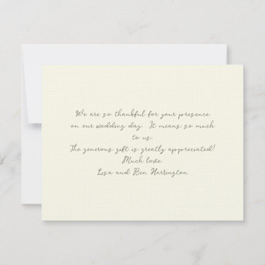 黄結婚プルメリア夫妻空白の ノートカード (裏面)