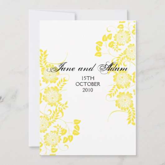 黄結婚色決勝 招待状 (正面)