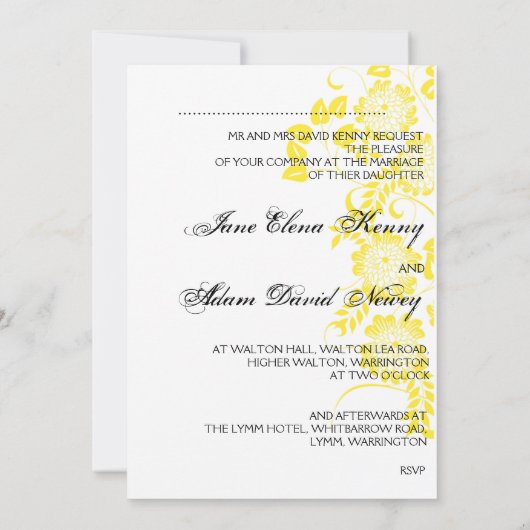 黄結婚色決勝 招待状 (裏面)