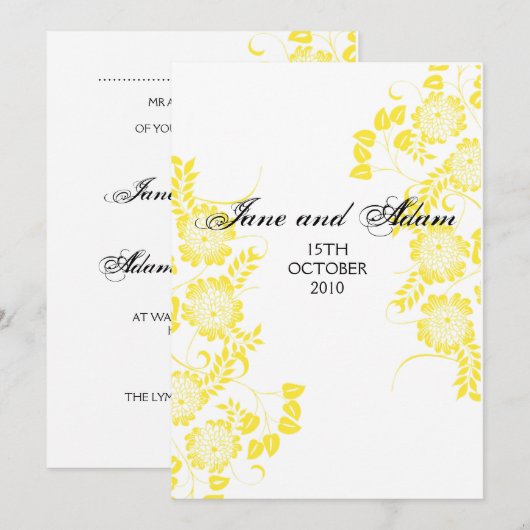 黄結婚色決勝 招待状 (正面/裏面)