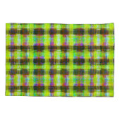 黄絵を描格子状プリント 枕カバー (裏面-左)