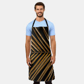 黄絵を描金のヒシの葉が抽象芸術  エプロン (着用した状態)