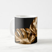 黄絵を描金のヒシの葉が抽象芸術  コーヒーマグカップ (正面左)