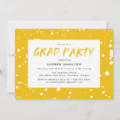 黄絵を描（ばちゃばちゃ）跳ねる写真卒業パーティー 招待状 (裏面)