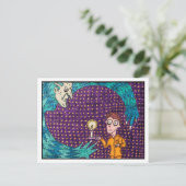 「黄絹パジャマ」はがき ポストカード (スタンド正面)