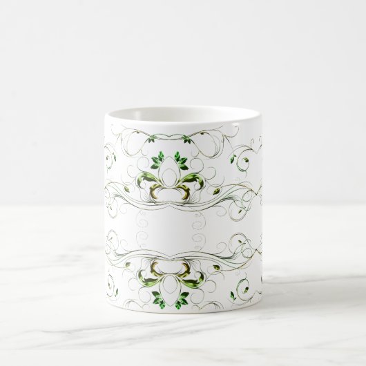 黄緑のつる植物 コーヒーマグカップ (中央)