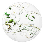 黄緑のつる植物 セラミックノブ (正面)