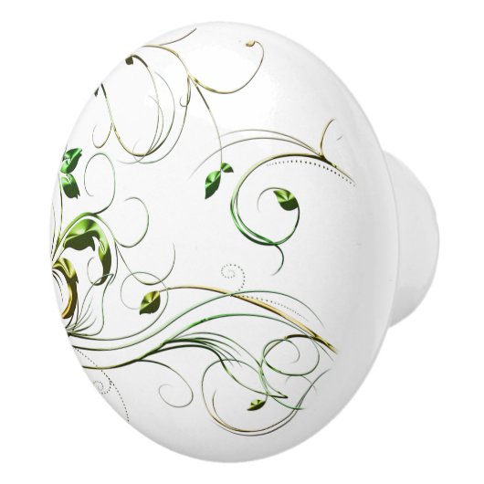 黄緑のつる植物 セラミックノブ (右)