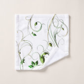 黄緑のつる植物 バスタオルセット (ウォッシュタオル)