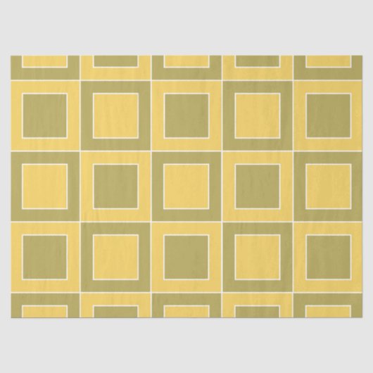 黄緑のスクエア幾何学模様 薄葉紙 (正面)