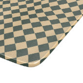 黄緑のチェック柄ダイヤモンド模様 カッティングボード (角)