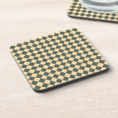 黄緑の市松ダイヤ柄 コースター (左側)