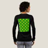 黄緑の水玉模様デザイン トライブレンドTシャツ (背面全体)