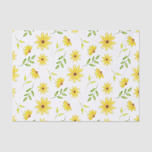 黄緑の花柄 薄葉紙 (正面)