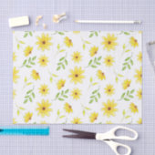 黄緑の花柄 薄葉紙 (クラフト)