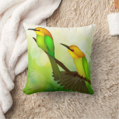 黄緑の鳥枕 クッション (ブランケット)