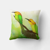 黄緑の鳥枕 クッション (裏面)