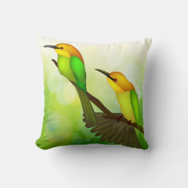 黄緑の鳥枕 クッション