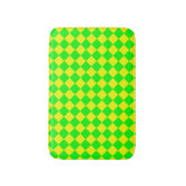 黄緑ひし市松模様に形パターン バスマット (正面縦)