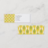 黄緑抽象芸術部イカットひし形 スキニー名刺 (正面/裏面)