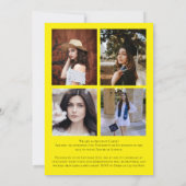 黄緑紙吹雪卒業発表 招待状 (裏面)