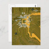 黄緑色の技術はがき ポストカード (正面/裏面)