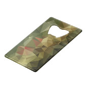 黄緑色の抽象芸術幾何学角錐アート クレジットカード栓抜き (正面アングル)