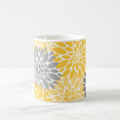 黄緑菊の花柄 コーヒーマグカップ (中央)