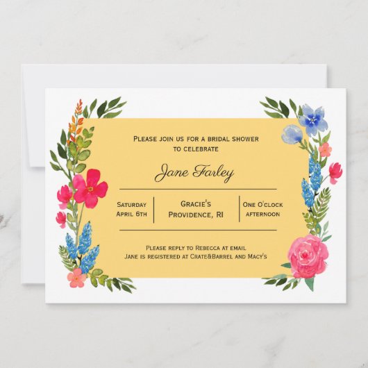 黄縁ど色の招待状 招待状 (正面)