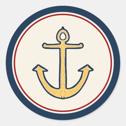 黄航海のいかり ラウンドシール (正面)