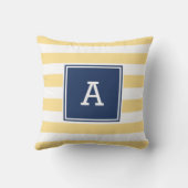黄航海のストライプのイニシャル枕 クッション (裏面)